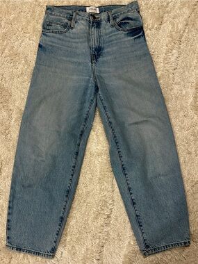 Frame Ultra High Rise Barrel Leg Jeans - Nappa Clean